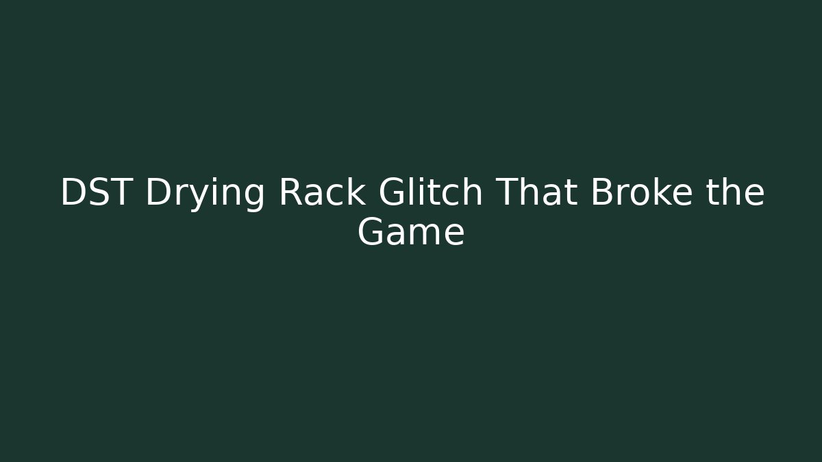 DST Drying Rack Glitch That Broke the Game