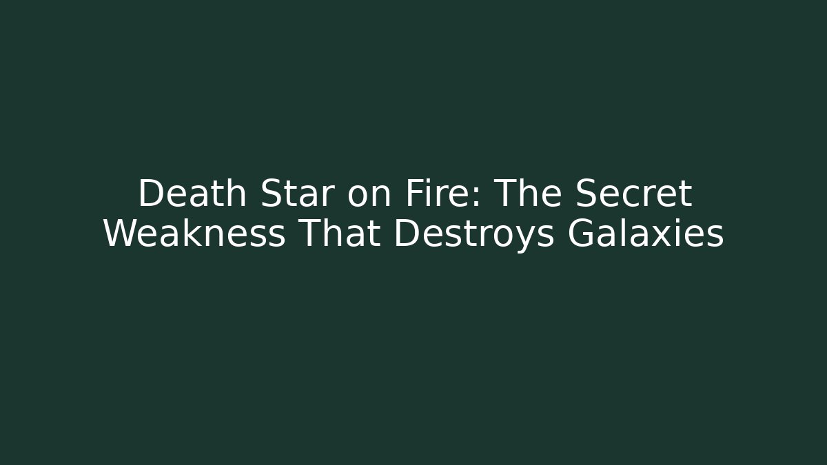 Death Star on Fire: The Secret Weakness That Destroys Galaxies