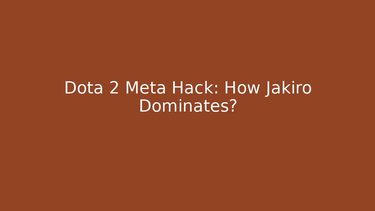 Dota 2 Meta Hack: How Jakiro Dominates? - Método de Aprovação