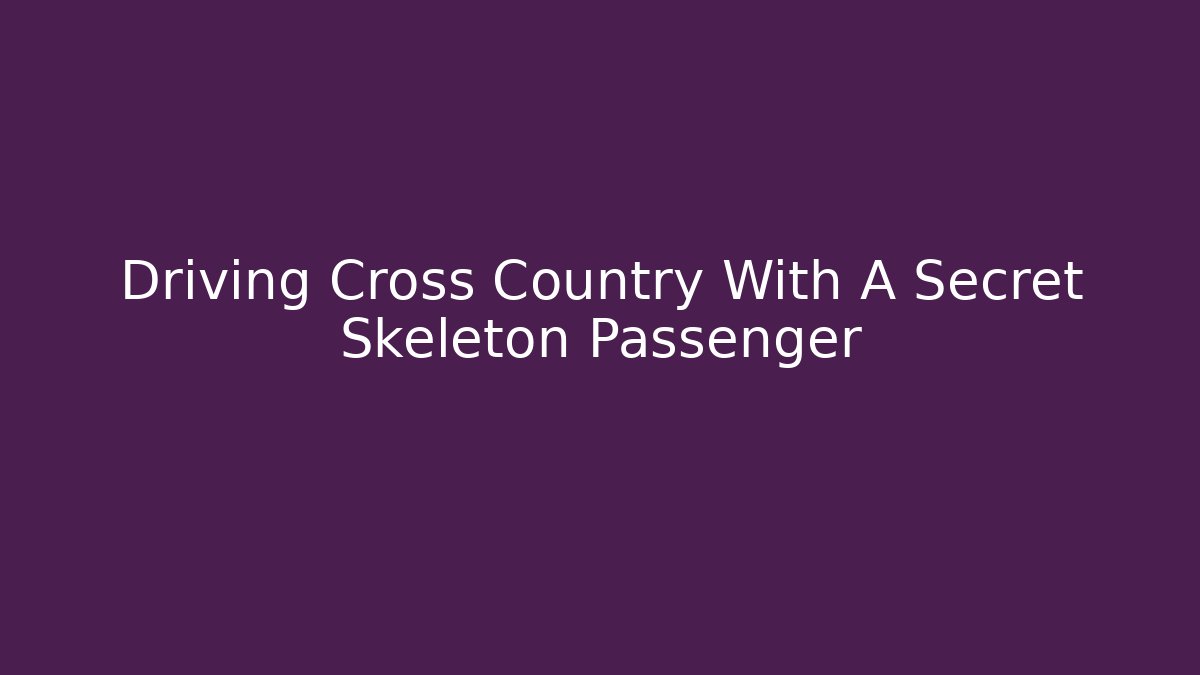 Driving Cross Country With A Secret Skeleton Passenger - Método de Aprovação
