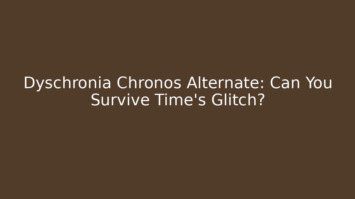 Dyschronia Chronos Alternate: Can You Survive Time's Glitch? - Método de Aprovação