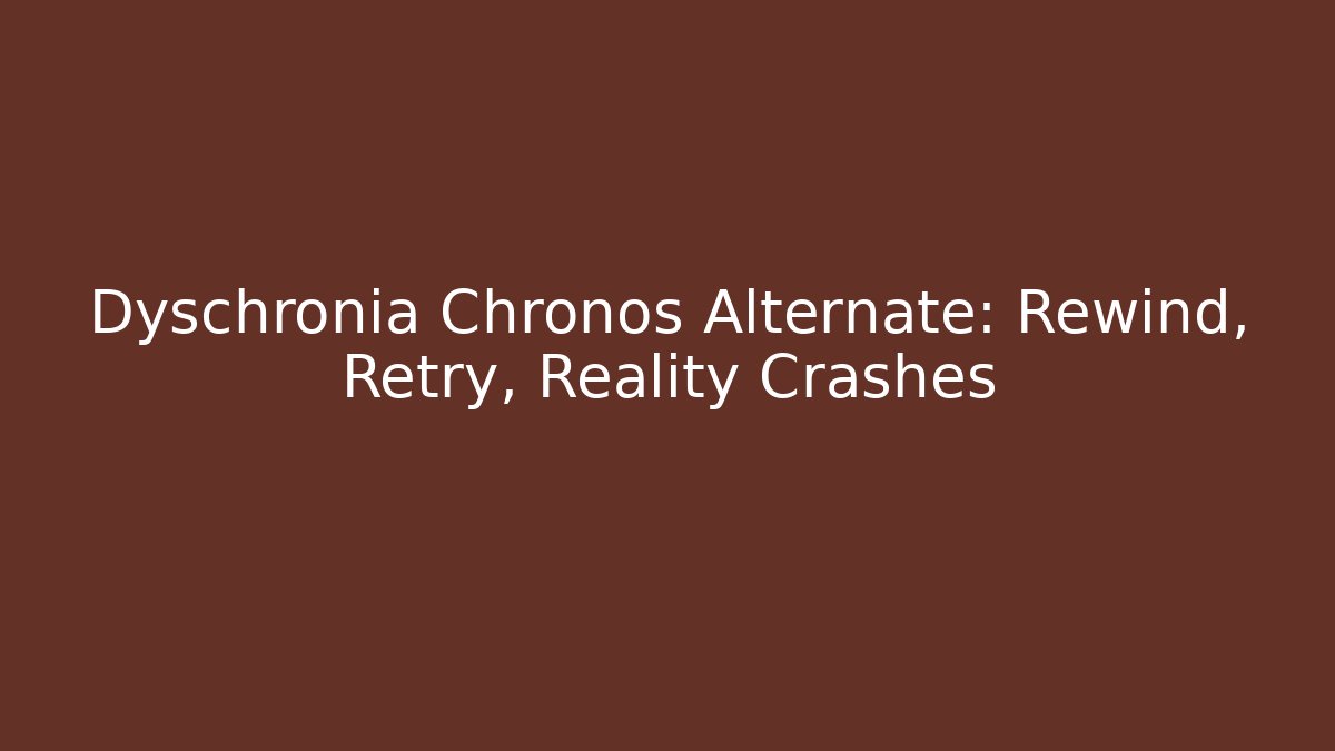 Dyschronia Chronos Alternate: Rewind, Retry, Reality Crashes - Método de Aprovação