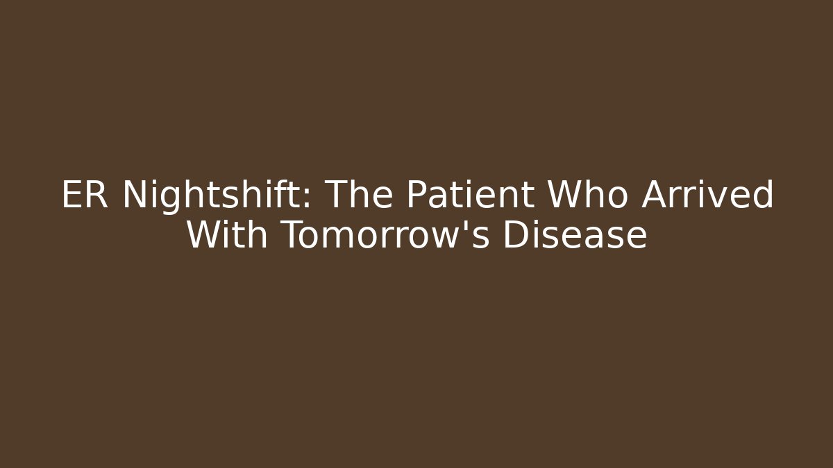 ER Nightshift: The Patient Who Arrived With Tomorrow’s Disease