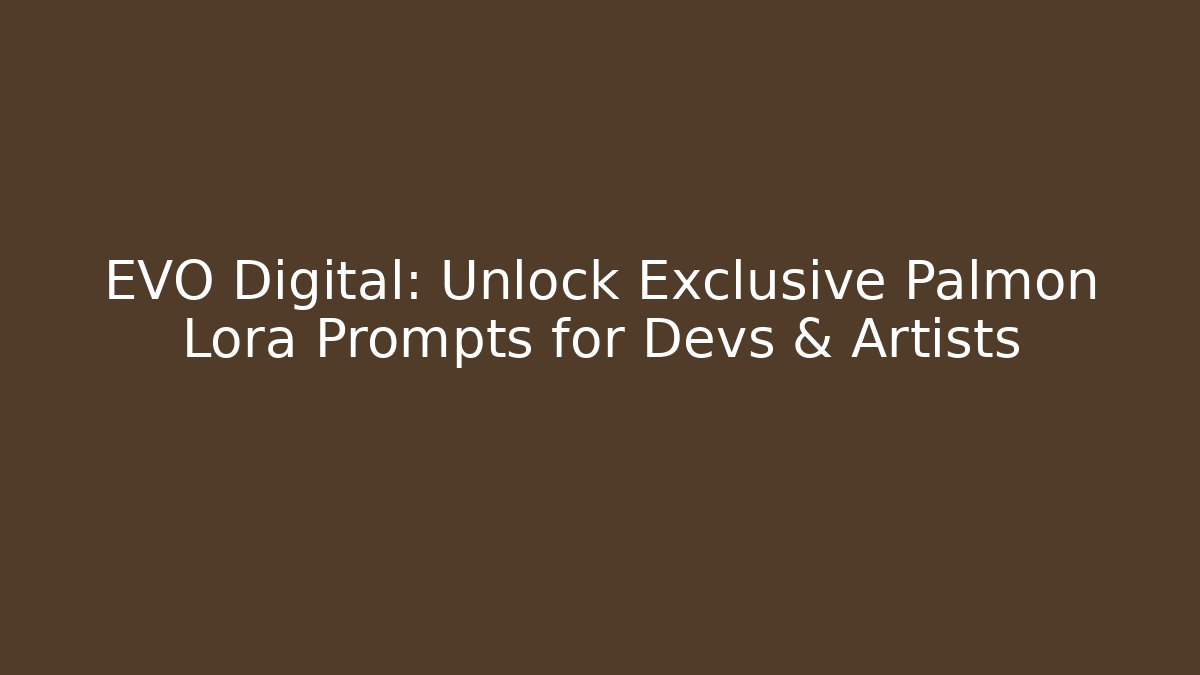 EVO Digital: Unlock Exclusive Palmon Lora Prompts for Devs & Artists - Método de Aprovação