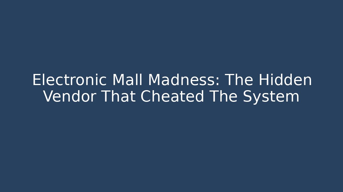 Electronic Mall Madness: The Hidden Vendor That Cheated The System