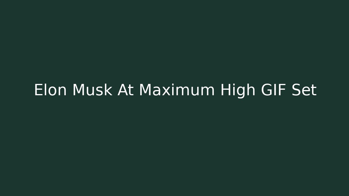 Elon Musk At Maximum High GIF Set