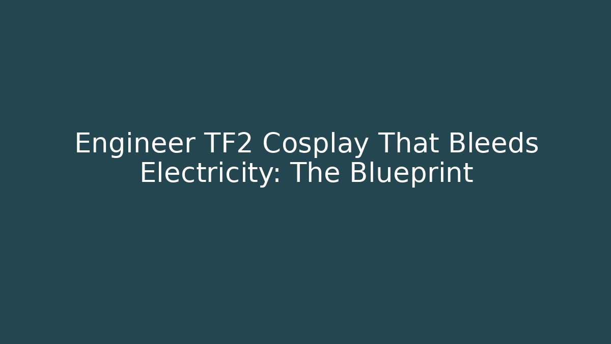 Engineer TF2 Cosplay That Bleeds Electricity: The Blueprint