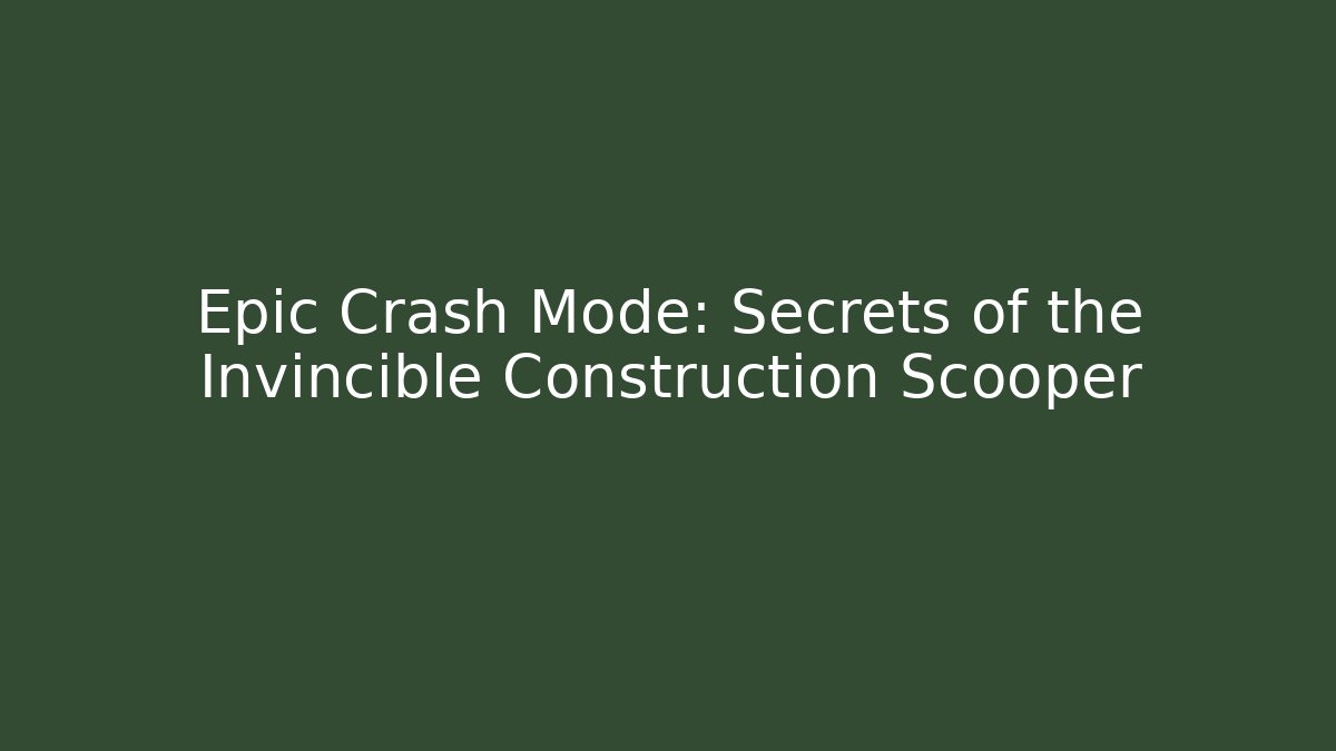 Epic Crash Mode: Secrets of the Invincible Construction Scooper