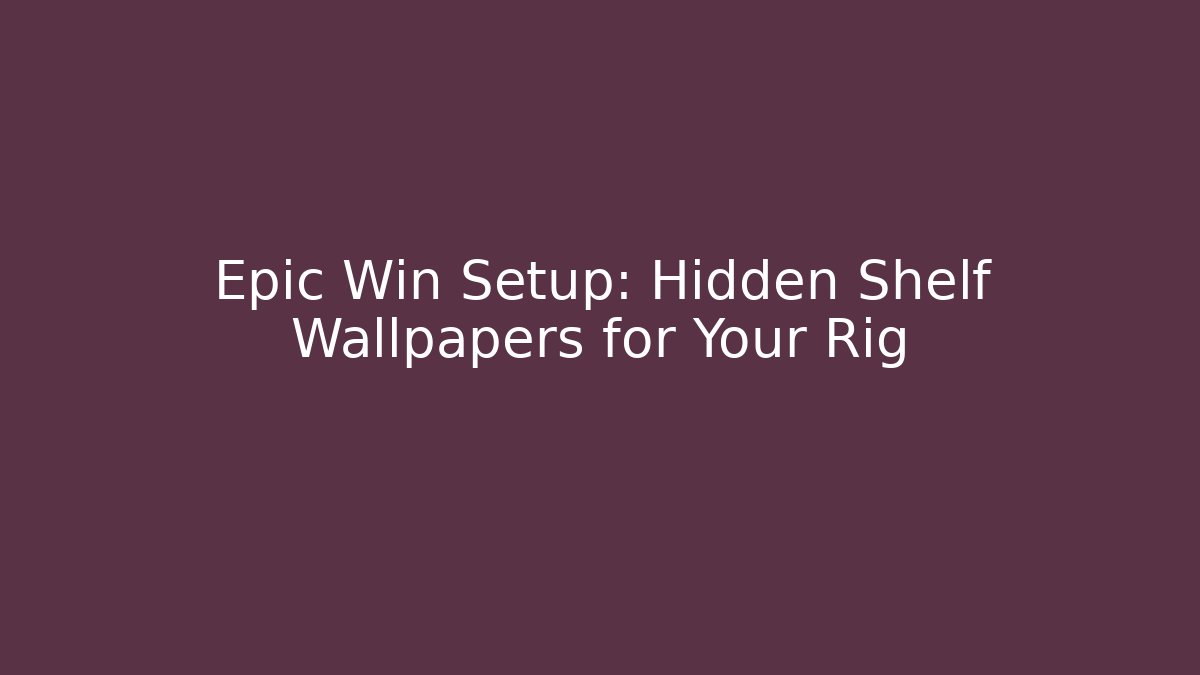 Epic Win Setup: Hidden Shelf Wallpapers for Your Rig - Método de Aprovação