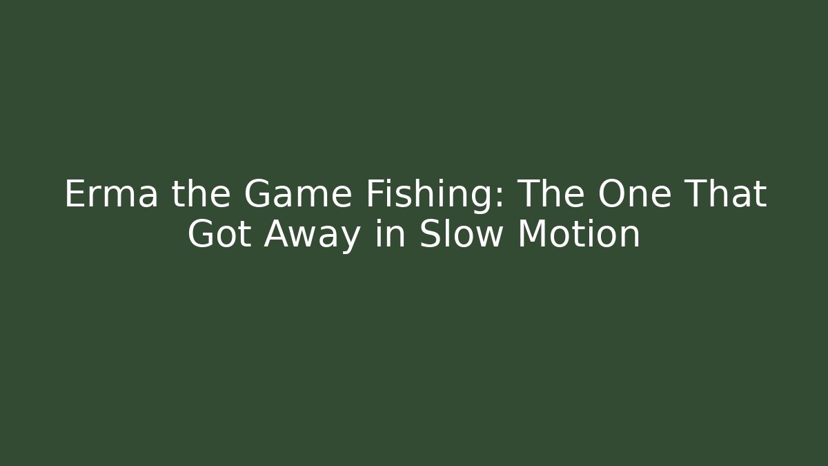 Erma the Game Fishing: The One That Got Away in Slow Motion