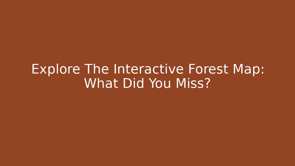 Explore The Interactive Forest Map: What Did You Miss?