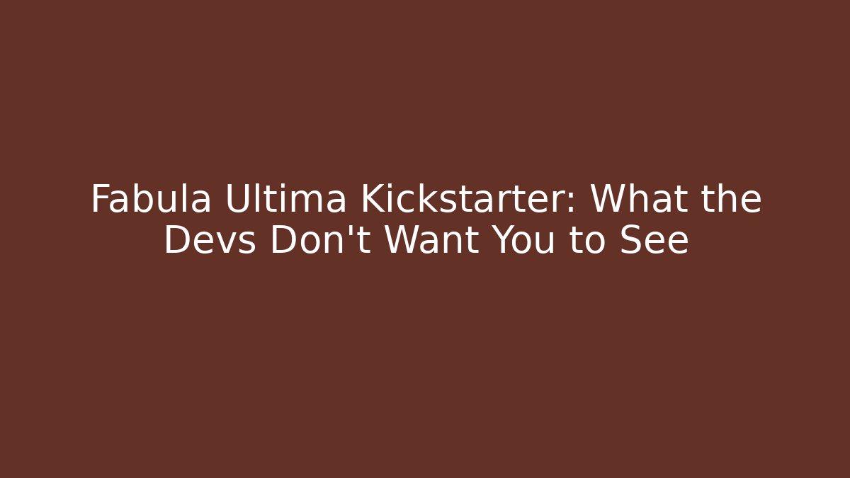 Fabula Ultima Kickstarter: What the Devs Don’t Want You to See