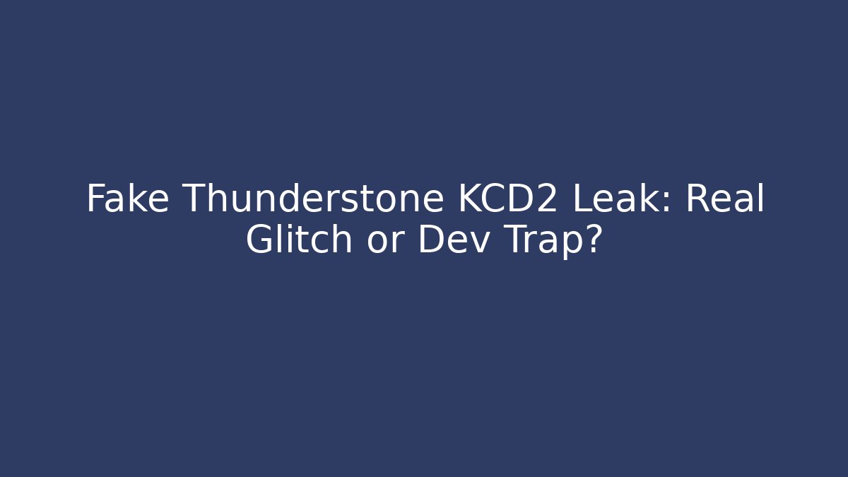 Fake Thunderstone KCD2 Leak: Real Glitch or Dev Trap? - Método de Aprovação