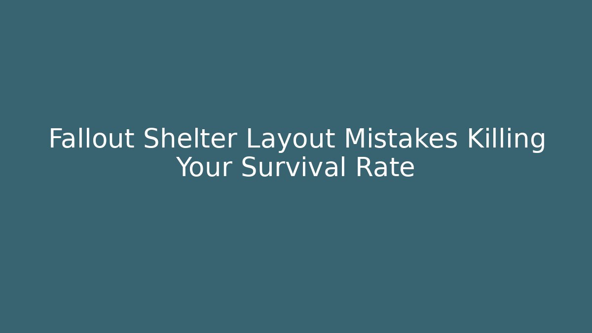 Fallout Shelter Layout Mistakes Killing Your Survival Rate