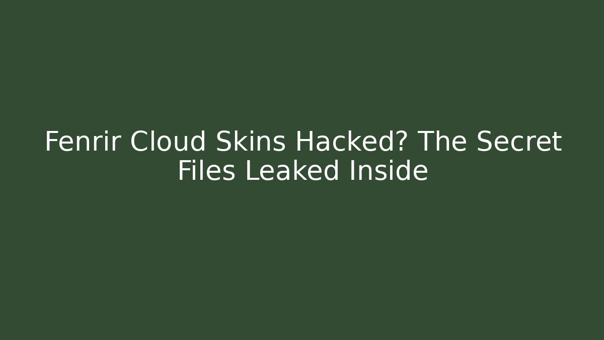 Fenrir Cloud Skins Hacked? The Secret Files Leaked Inside