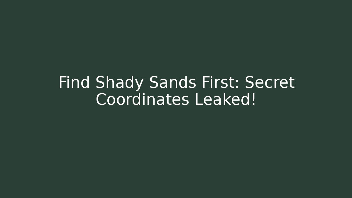 Find Shady Sands First: Secret Coordinates Leaked!