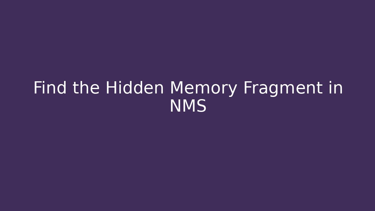 Find the Hidden Memory Fragment in NMS