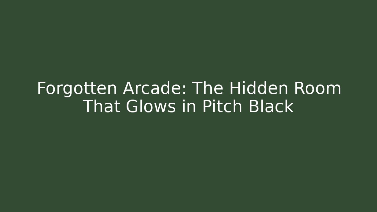 Forgotten Arcade: The Hidden Room That Glows in Pitch Black
