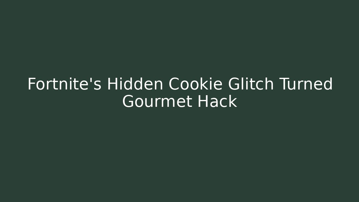 Fortnite's Hidden Cookie Glitch Turned Gourmet Hack