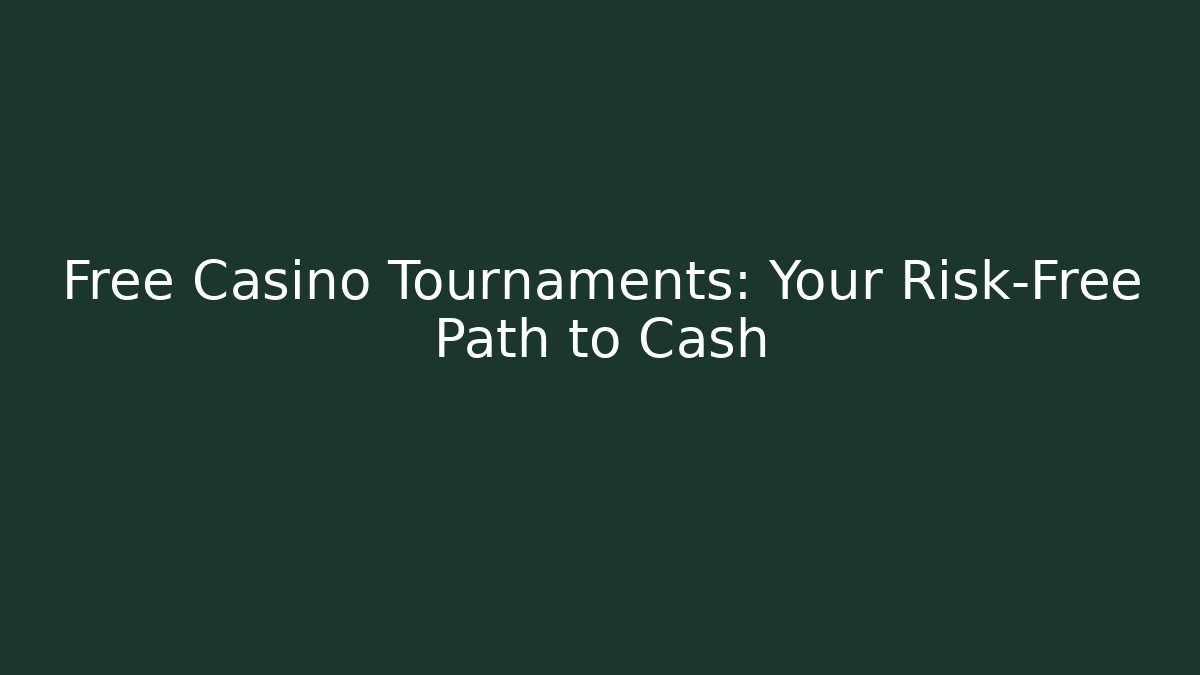 Free Casino Tournaments: Your Risk-Free Path to Cash