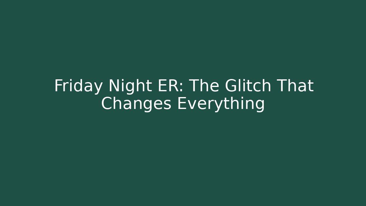 Friday Night ER: The Glitch That Changes Everything