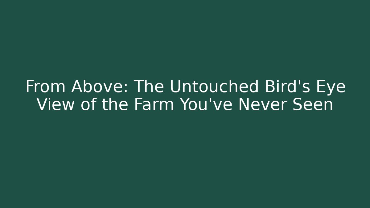 From Above: The Untouched Bird’s Eye View of the Farm You’ve Never Seen