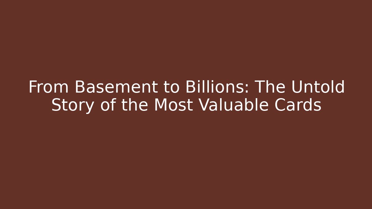 From Basement to Billions: The Untold Story of the Most Valuable Cards