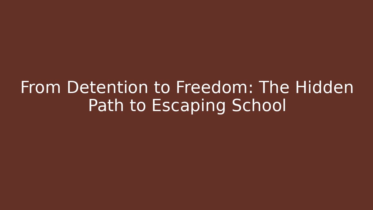 From Detention to Freedom: The Hidden Path to Escaping School - Método de Aprovação