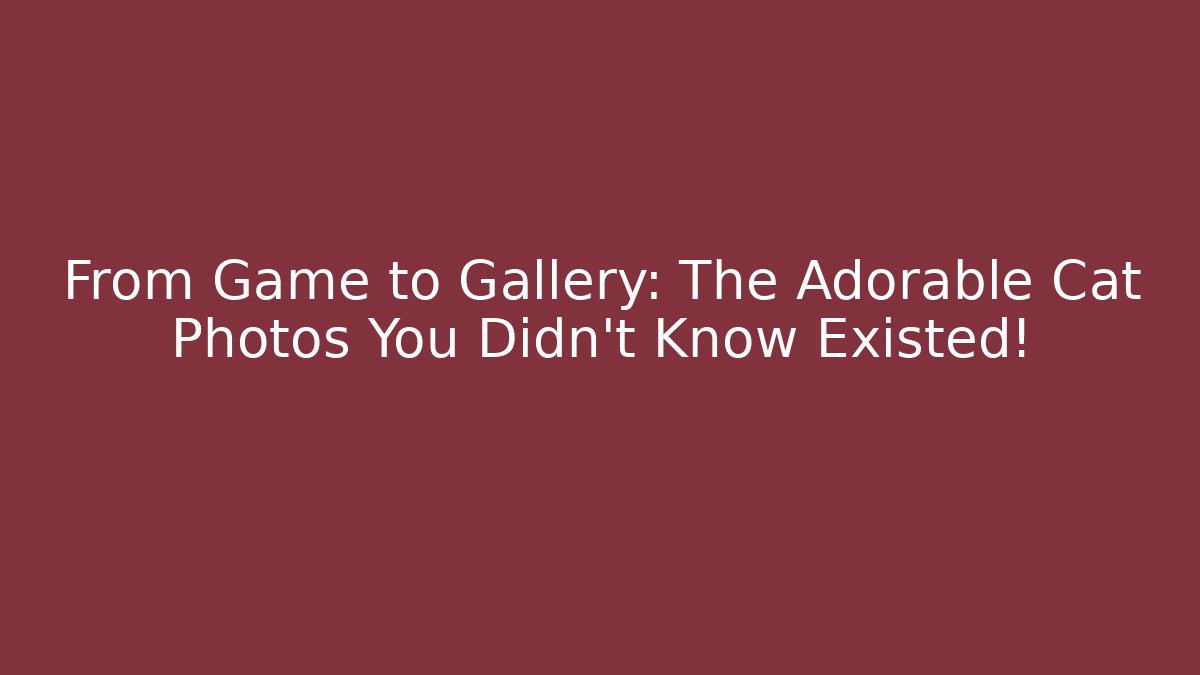 From Game to Gallery: The Adorable Cat Photos You Didn't Know Existed!
