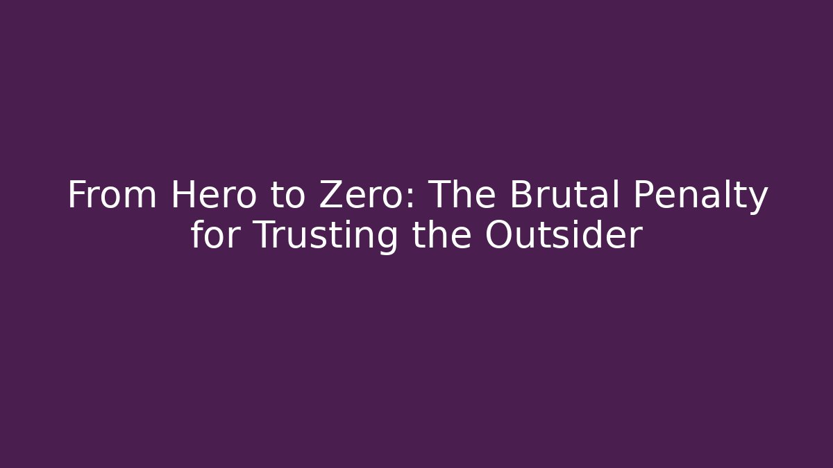 From Hero to Zero: The Brutal Penalty for Trusting the Outsider