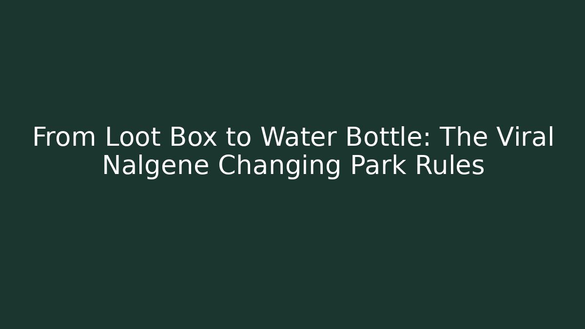 From Loot Box to Water Bottle: The Viral Nalgene Changing Park Rules
