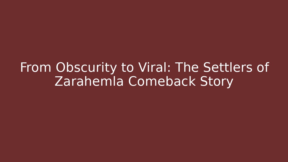 From Obscurity to Viral: The Settlers of Zarahemla Comeback Story