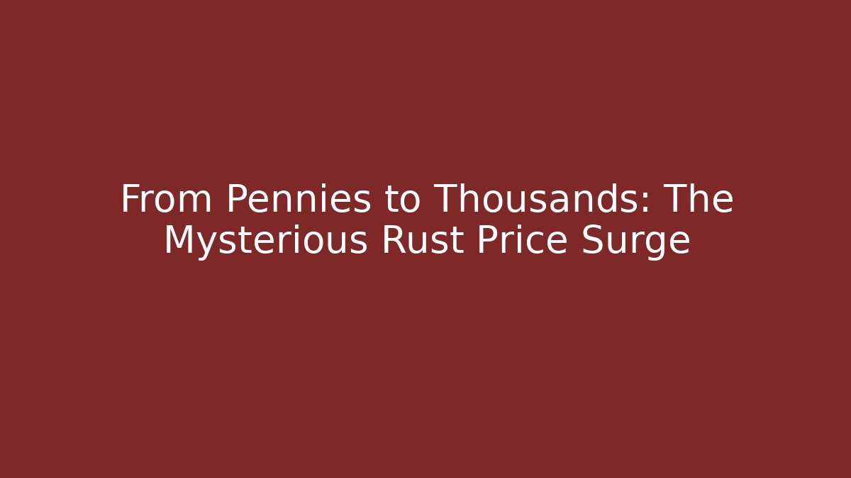 From Pennies to Thousands: The Mysterious Rust Price Surge