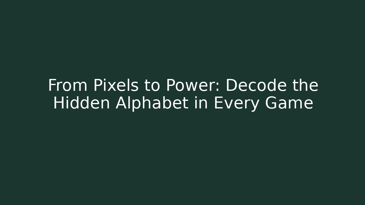 From Pixels to Power: Decode the Hidden Alphabet in Every Game - Método de Aprovação