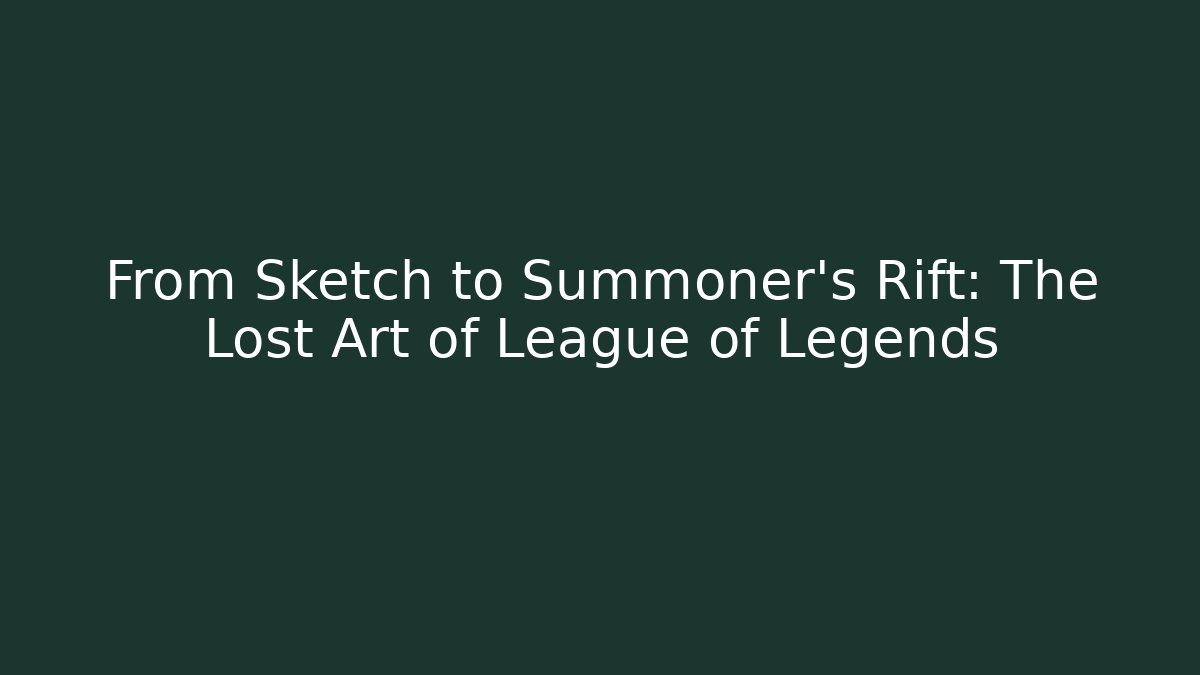 From Sketch to Summoner's Rift: The Lost Art of League of Legends