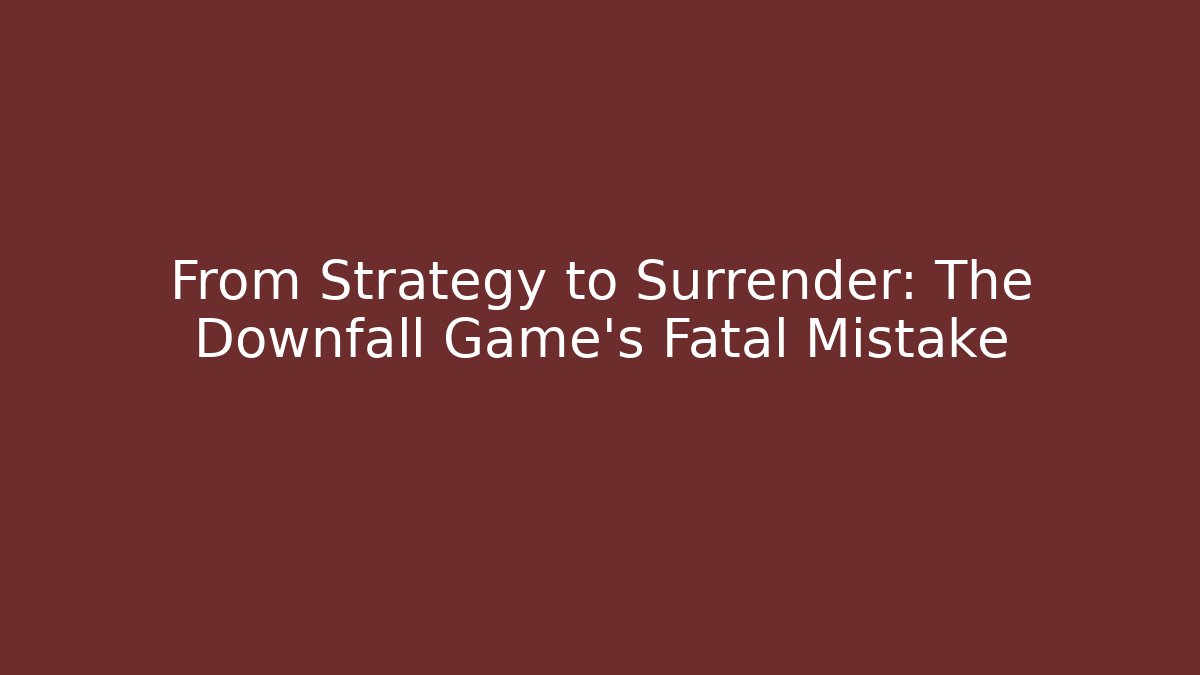 From Strategy to Surrender: The Downfall Game's Fatal Mistake