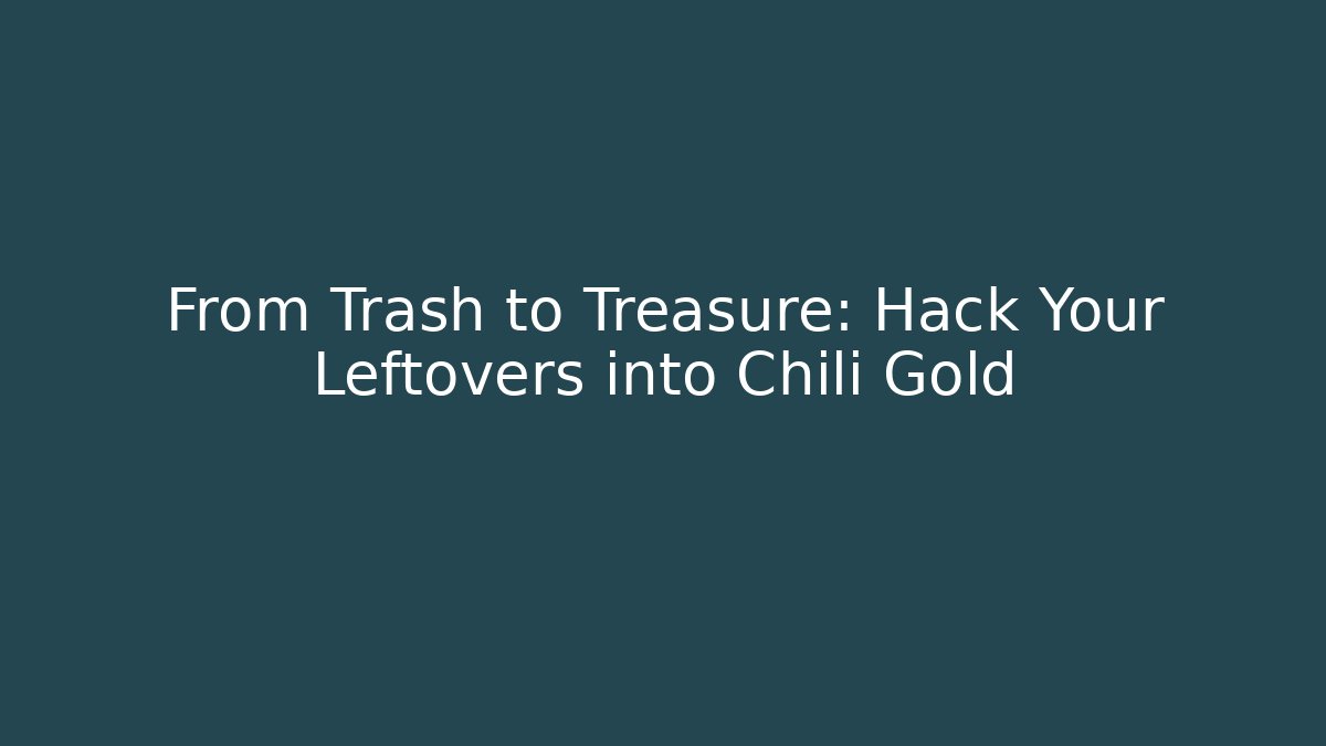 From Trash to Treasure: Hack Your Leftovers into Chili Gold