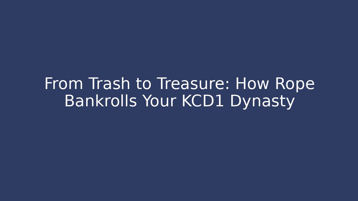 From Trash to Treasure: How Rope Bankrolls Your KCD1 Dynasty