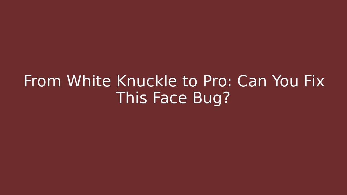 From White Knuckle to Pro: Can You Fix This Face Bug? - Método de Aprovação