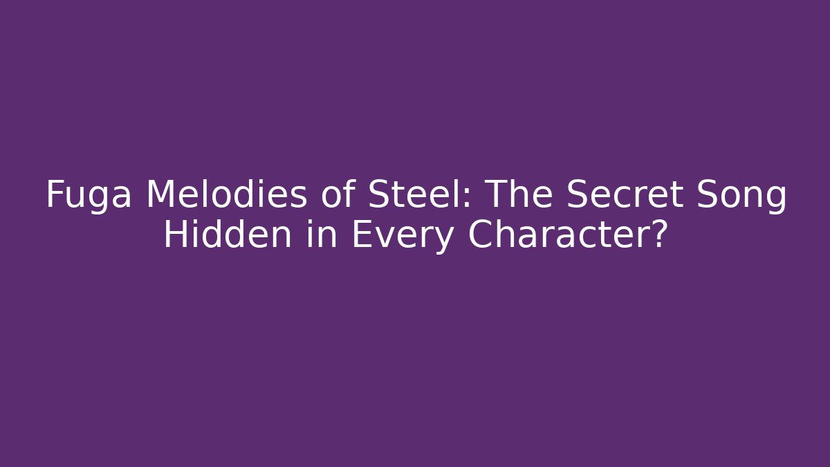 Fuga Melodies of Steel: The Secret Song Hidden in Every Character?