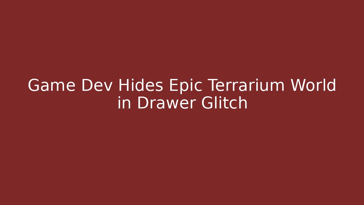 Game Dev Hides Epic Terrarium World in Drawer Glitch