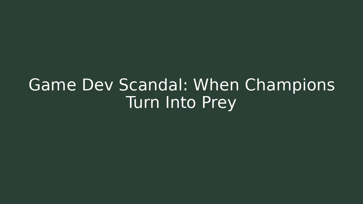 Game Dev Scandal: When Champions Turn Into Prey