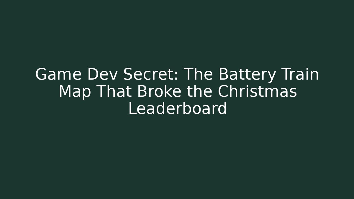 Game Dev Secret: The Battery Train Map That Broke the Christmas Leaderboard