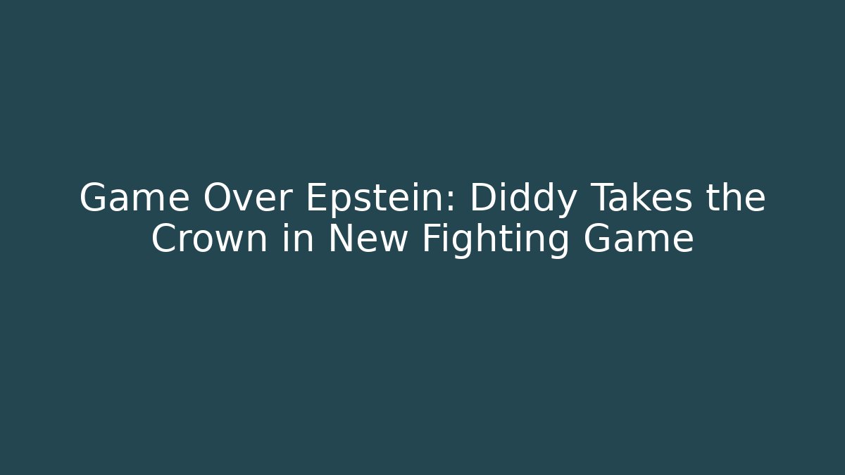 Game Over Epstein: Diddy Takes the Crown in New Fighting Game