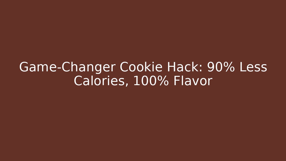 Game-Changer Cookie Hack: 90% Less Calories, 100% Flavor - Método de Aprovação