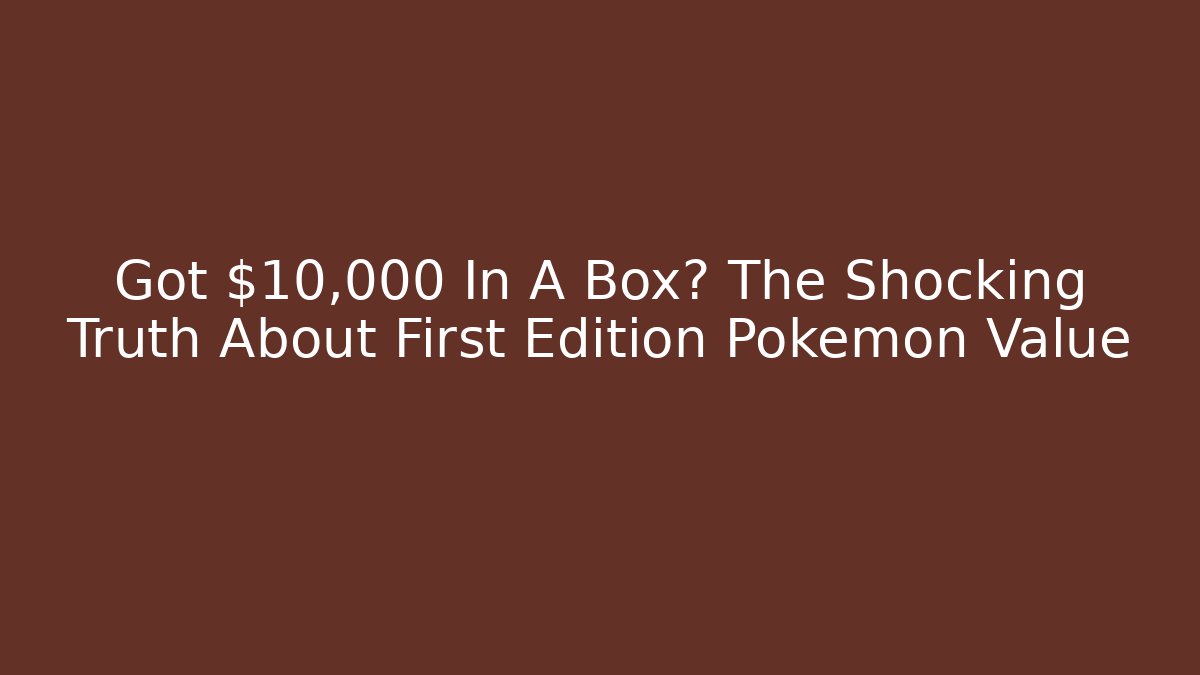 Got $10,000 In A Box? The Shocking Truth About First Edition Pokémon Value