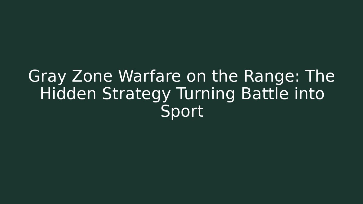 Gray Zone Warfare on the Range: The Hidden Strategy Turning Battle into Sport