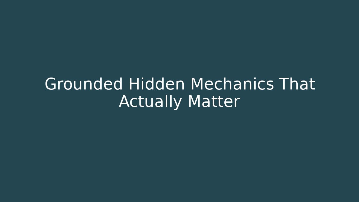 Grounded Hidden Mechanics That Actually Matter