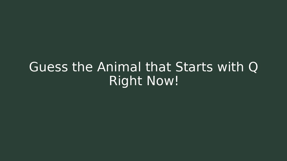 Guess the Animal that Starts with Q Right Now!