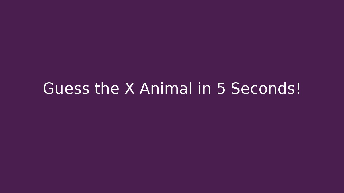 Guess the X Animal in 5 Seconds! - Método de Aprovação